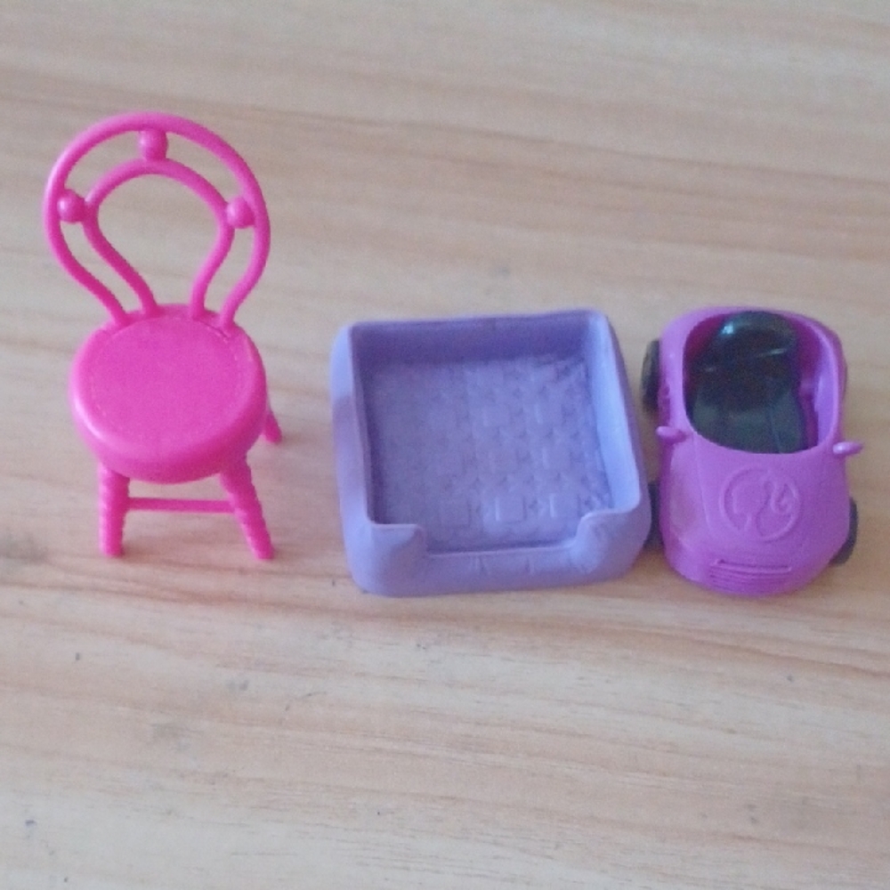 Pink Chair and Purple Toy Car Set